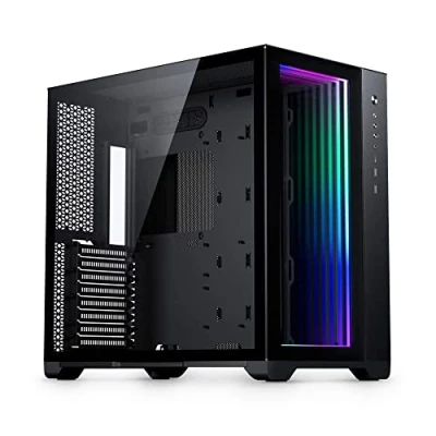 Abbildung von Magniumgear Neo Qube 2 IM, Dual Chamber ATX Mid Tower, Digital RGB Infinity Mirror Front Panel, Tempered Glass Panels, Schwarz, (MG NE620QI_DBK02)