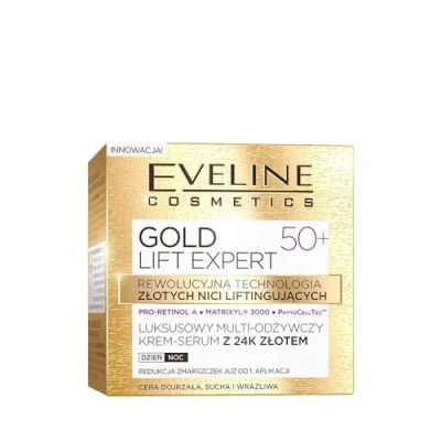 Abbildung von Eveline Cosmetics Gold Lift Expert Luxuriöses Multi Nährcreme Serum mit 24K Gold, Tag und Nacht, 50+, 50 ml