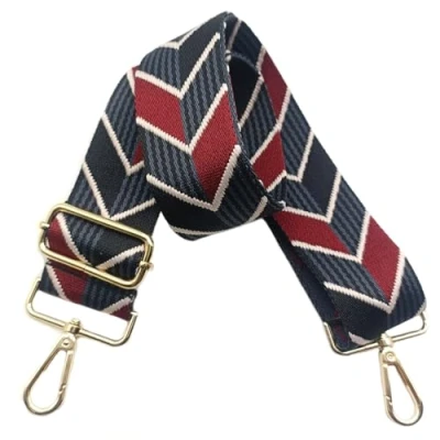 Abbildung von 5cm Taschengurte Breit zum Wechseln, Verstellbarer Schultergurt für Tasche mit Goldener Karabiner Schulterriemen, Umhängegurt fur Damen Handtaschen Crossbody DIY Zubehör (Blau/Weinrot)