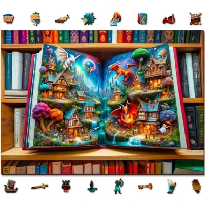 Abbildung von WOODEN.CITY Enchanted Tales 1000 Teile Puzzle, Holzpuzzles für Erwachsene, Hergestellt EU, Größe 51,9 x 37,5 cm, Magisches Geschenk, Hobby