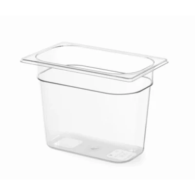 Abbildung von HENDI Gastronormbehälter, Temperaturbeständig von 40 bis 110C, Skalierung, Geruchs und geschmackneutral, 5,5L, Polycarbonat, GN 1/4, 265x162x(H)200mm, Transparent