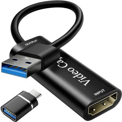 Abbildung von VIXLW Video Capture Card 4K HDMI auf USB Card, Full HD 1080P für Windows Linux Mac OS, Kamera/DV/Streaming Medien/Spiel/Live Übertragung