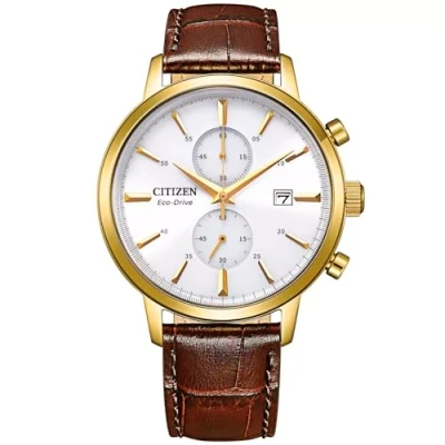 Abbildung von Citizen Chronograph CA7062 15A, Armbanduhr, Herrenuhr, Solar, Stoppfunktion, Lederarmband
