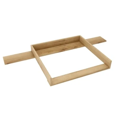Abbildung von regalik Wickelaufsatz mit Platte für Hemnes von IKEA, Wickeltischaufsatz 50x160 cm Kommoden, Abnehmbar Wickelkommode aufsatz, Gerade Frontplatten, Oak, 1 mm ABS Material