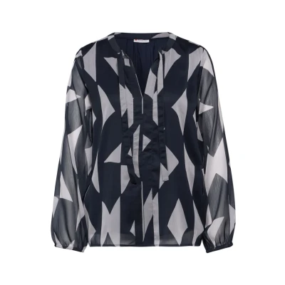 Abbildung von Street One Gemusterte Bluse, Damen, Größe: 36, Blau