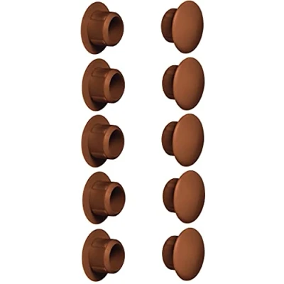 Abbildung von cyclingcolors 10x Abdeckkappen Kunststoff Blindbohrung Stopfen Blindstopfen Abdeckung Möbel (Ø10mm/rehbraun RAL 8007)