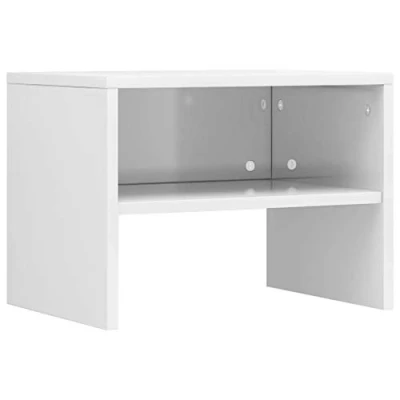 Abbildung von vidaXL Nachttisch mit offenem Fach Nachtschrank Beistelltisch Telefontisch Couchtisch Nachtkommode Nachtkonsole Hochglanz Weiß 40x30x30cm Holzwerkstoff