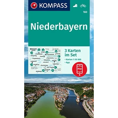 Abbildung von KOMPASS Wanderkarten Set 160 Niederbayern (3 Karten) 1:50.000: inklusive Karte zur offline Verwendung in der App. Fahrradfahren.