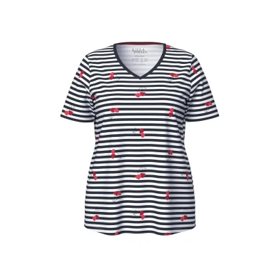 Abbildung von Ulla Popken Mixandmatch Short Sleeve Nachtwäsche Shirt, Damen, Größe: 42/44, Snow white