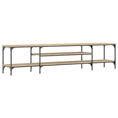 Abbildung von vidaXL TV Schrank, Fernsehschrank mit viel Stauraum, Lowboard für Fernseher Wohnzimmer, Fernsehtisch Sideboard Ständer Gerät, Sonoma Eiche Holzwerkstoff Eisen