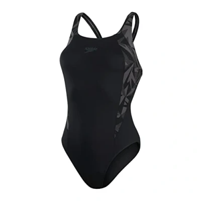 Abbildung von Speedo Hyperboom Badeanzug, Damen, Größe: 32, Hyper black/oxid/charcoal
