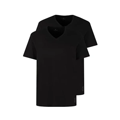 Abbildung von TOM Tailor V NECK TEE 2 PACK Tshirt basic black, Herren, Größe: Large, Black