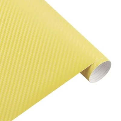 Abbildung von Könighaus (5,61/m2 Gelb 3D Carbon Autofolie 400 x 152 cm blasenfrei mit Anleitung