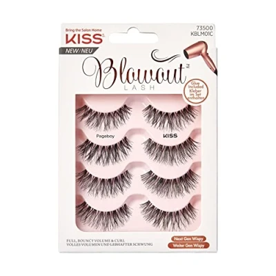 Abbildung von KISS Blowout Lash Collection 4 Paare künstliche Wimpern, Pageboy, wiederverwendbare Wimpern inklusive Wimpernkleber, Multipack