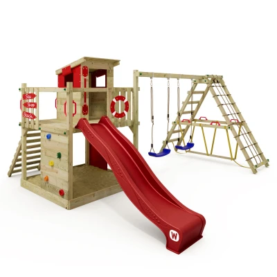 Abbildung von Spielturm Smart Surf mit Schaukel &amp; roter Rutsche