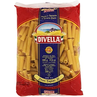 Abbildung von 10x Divella Zitoni Tagliat N. 31 Hartweizengrieß Pasta Italienische Nudeln 500g Packung + Italian Gourmet Polpa di Pomodoro 400g Dose