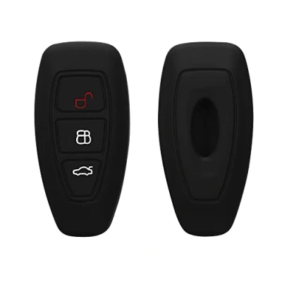 Abbildung von kwmobile Autoschlüssel Silikon Hülle kompatibel mit Ford 3 Tasten Keyless Go Schlüsselhülle in Schwarz
