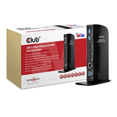 Abbildung von Club 3D CSV 1460 USB 3.0 Dual Display 4K 60Hz Docking Station Schwarz
