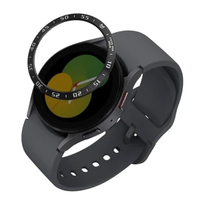 Abbildung von kwmobile Schutzring kompatibel mit Samsung Galaxy Watch 5 (40mm) Fitnesstracker Bezel Ring Lünette in Schwarz Silber
