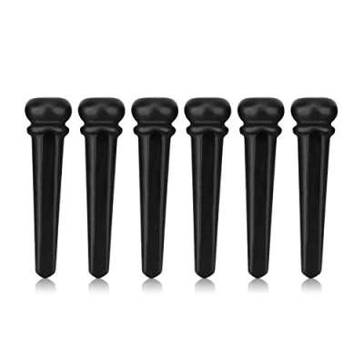 Abbildung von Vbestlife 6Pcs Guitar Bridge Pin, Ebenholz Pins mit Abalone Shell für Akustik Folk Gitarren Zubehör