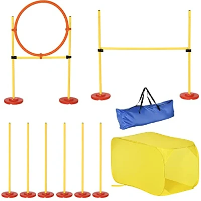 Abbildung von PawHut Agility Hürde Hunde Hürden Set, ABS, PE, Polyester, Hundetrainings Set (4 tlg) Kunststoff, Gelb