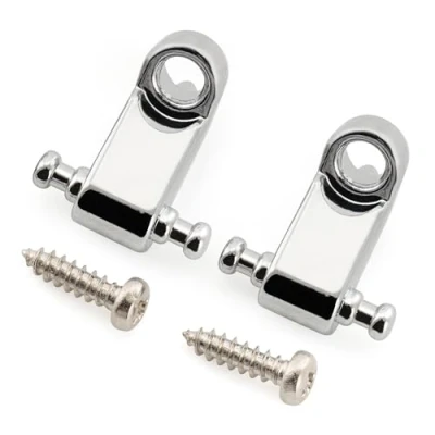 Abbildung von Musiclily Pro Saitenniederhalter String Guides Trees Retainers für Fender American Standard Style E Gitarre, Chrom (2er Set)