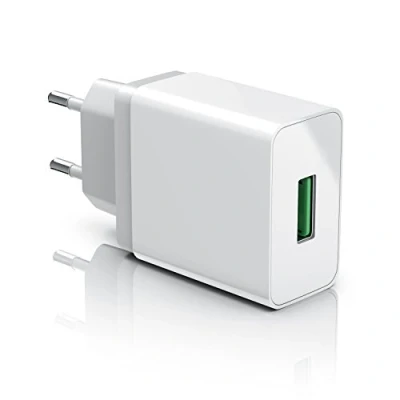 Abbildung von CSL USB Ladegerät 18W Quick Charge 3.0 Netzteil mit Schnellladefunktion Smart Solid intelligentes Laden geeignet für Handys Smartphones Navis Tablets UVM. weiß