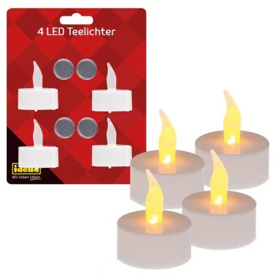 Abbildung von Idena LED Kerze 408998 Teelichter, 4 Stück in Warmweiß, elektrische Kerzen