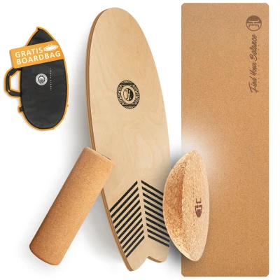 Abbildung von JUCKER HAWAII Balance Board Wave Komplettes Set inklusive Korkhalbkugel, Korkrolle und Korkmatte