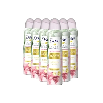 Abbildung von Dove Pflegegeheimnisse Deo Spray Erfrischendes Sommer Ritual Anti Transpirant Limited Edition mit Rosenwasser und Aloe Vera Duft 150 ml 6 Stück