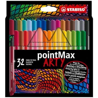 Abbildung von Filzschreiber STABILO pointMax ARTY 32er Pack mit 32 verschiedenen Farben