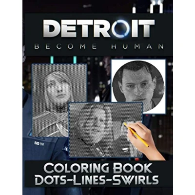 Abbildung von Detroit Become Human Dots Lines Swirls Coloring Book: Premium Unofficial Activity Books For Adult