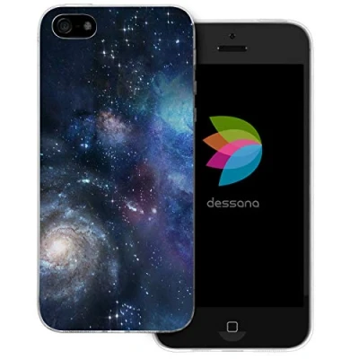 Abbildung von dessana Weltall transparente Schutzhülle Handy Case Cover Tasche für Apple iPhone 5/5S/SE Nebel Sterne