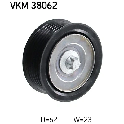 Abbildung von SKF VKM 38062 Umlenkrolle mit Befestigungsmaterial MERCEDES BENZ: E Klasse Limousine, S Coupe, CLS Coupe