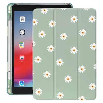 Abbildung von Cecey jdz Hülle Für Smart Case Ipad Pro 12.9 Zoll 2022/2021/2020 (6./5./4. Generation) Leichte Trifold Stand Cover Schutzhülle Mit Stifthalter Auto Wake/Sleep(Süßes Cartoon Gänseblümchen)