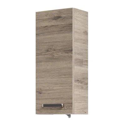 Abbildung von Pelipal Badezimmer Hängeschrank Quickset 313 in Sanremo Eiche Terra quer Nachbildung, 30 cm breit Bad Wandschrank mit 1 Tür und 2 Einlegeböden