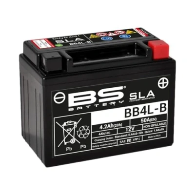 Abbildung von BS Battery 300665 BB4L B AGM SLA Motorrad Batterie, Schwarz, 12 x 7 9.2 cm