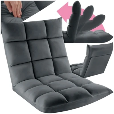 Abbildung von tectake Relaxsessel Relaxsessel, 2 in 1 als Sessel oder Liege, gepolstert, mit Samtbezug