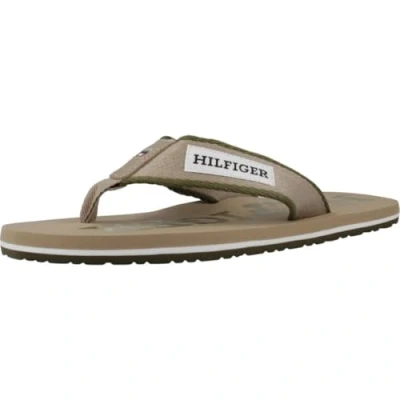 Abbildung von Tommy Hilfiger Herren Flip Flops Patch Beach Sandal Zehentrenner, Beige (Beige), 40