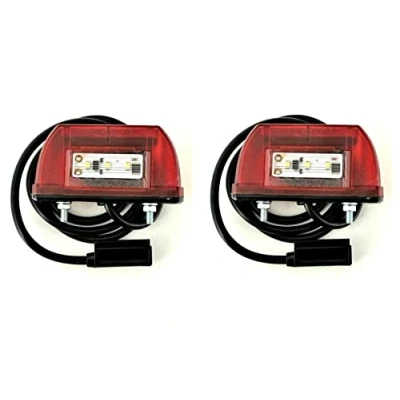 Abbildung von MelTruck® 2x LED Kennzeichenbeleuchtung Kennzeichenleuchte für LKW PKW Anhänger Traktor Bus (Breite 93 mm Rot mit Schnellanschluss)