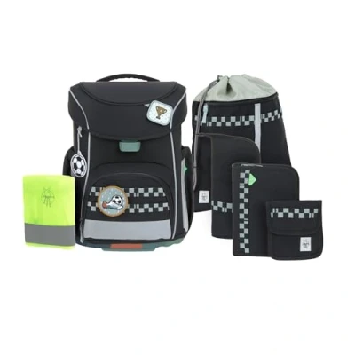 Abbildung von Lässig Unique SET SLIM 7TEILIG Schulranzen für Kinder, Größe: One Size, Black