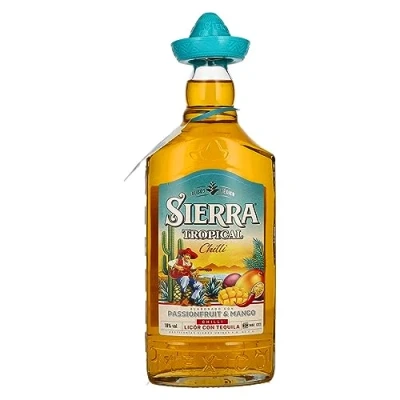 Abbildung von Sierra Tropical Chilli (1 x 700 ml) Fruchtiger Likör mit Tequila Blanco Shot Mango, Maracuja &amp; Chili 100 % natürlichen Aromen 18 Alk.