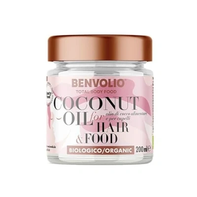 Abbildung von BENVOLIO Haaröl Kokosöl Bio für Kosmetik Total Body Food 200 ml Coconut Oil For Hair Feuchtigkeitsspendend &amp; Schutz gegen Hitze Ideal Lockiges Haar als Leave in Conditioner Curly