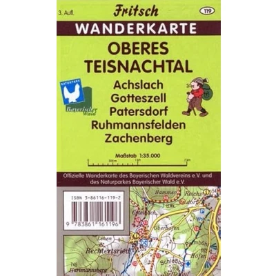 Abbildung von Oberes Teisnachtal: Achslach, Gotteszell, Patersdorf, Ruhmannsfelden, Zachenberg: Zachenberg. Wanderkarte (Fritsch Wanderkarten 1:35000)