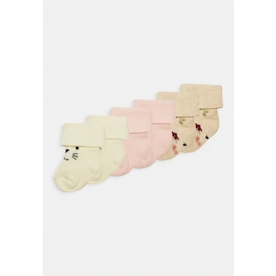 Abbildung von Ewers Socken Newborn Katze/Blümchen/Uni (6 Paar)