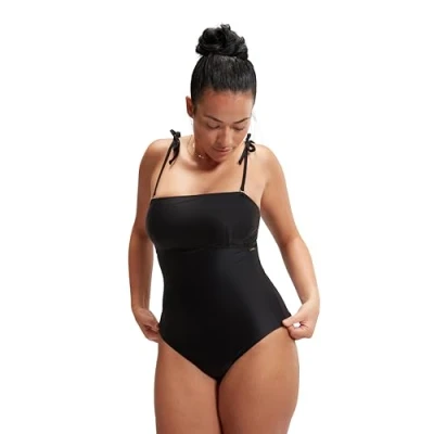 Abbildung von Speedo Women&#039;s Shaping Bandeau 1 Piece Badeanzug, Schwarz, W38
