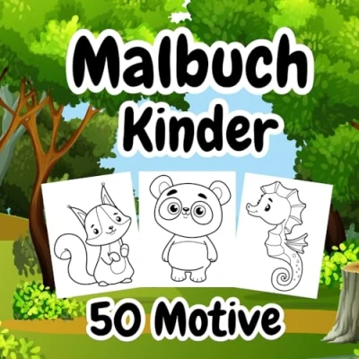 Abbildung von Malbuch Kinder: ab 2 Jahre. 50 Tier Motive. Kinder über 100 Seiten. Dickes erstes Malbuch, zum Ausmalen. für den ersten Kritzelspaß! (Malbücher Kleinkinder, Band 3)