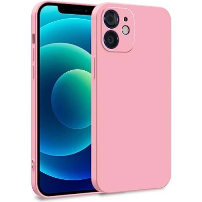 Abbildung von MyGadget Hülle kompatibel mit iPhone 12 Zweilagige Handyhülle Kameraschutz Cover Innenfutter &amp; Silikon außen Rosa