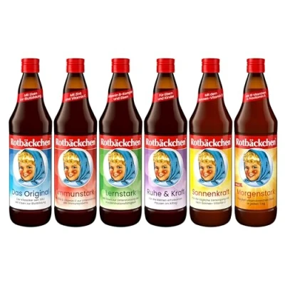 Abbildung von ROTBÄCKCHEN Lieblingssäfte 6er Pack (6 x 700ml), 6 verschiedene Sorten hochwertiger Direktsäfte mit wertvollen Vitaminen und Mineralstoffen