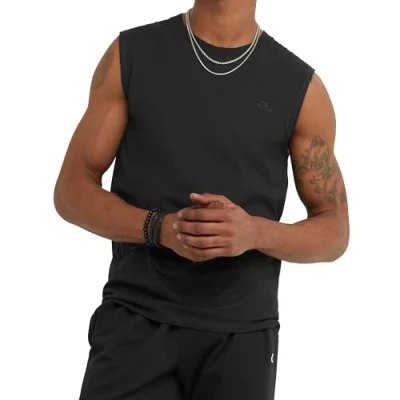 Abbildung von Champion Herren Hemd Klassisches Jersey Muscle T shirt, Dunkelgrau, M